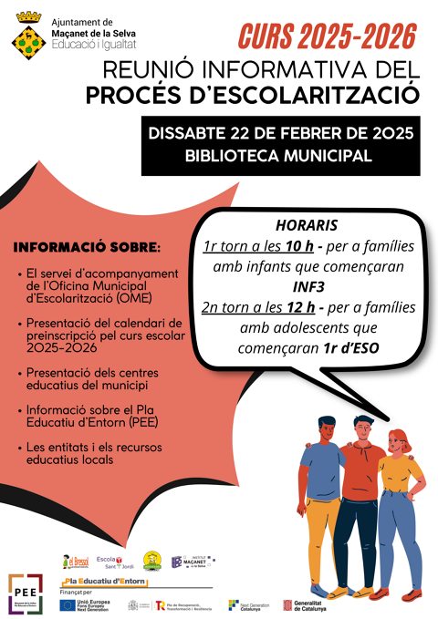 Reunió informativa sobre el procés d’escolarització a Maçanet de la Selva